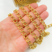 Gold Plated 925 Sterling Silver Textured Cable Chain